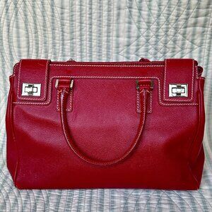 Red w/ White Stitchig Rafe Italian leather Handbag/Shoulderbag
